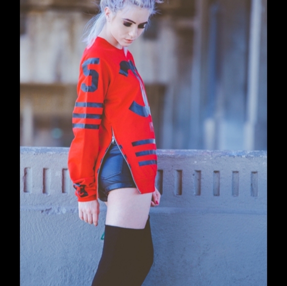 HOMME FEMME LA Famous CoCo #5 sweatshirt Jersey with side zippers. FINAL $ - Picture 1 of 5